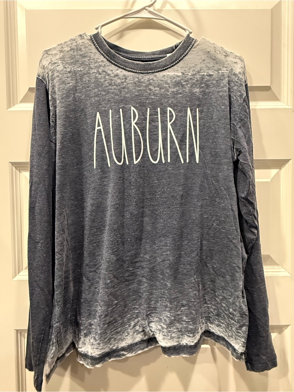 Royce Auburn Tigers Graphic Long Sleeve Tee - Heathered Navy War Eagle